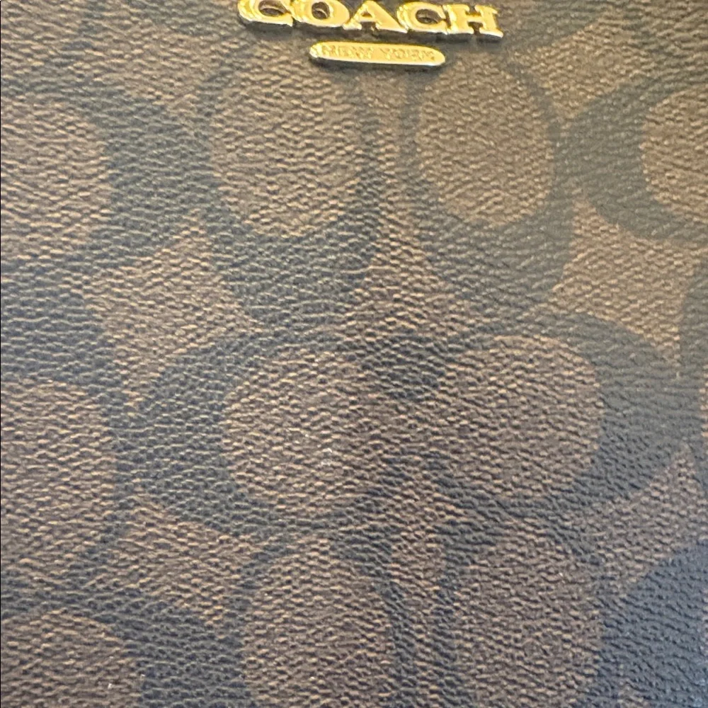 Coach Dark Brown Shoulder Bag with Gold Accents - Picture 8 of 8
